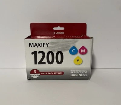 Canon Maxify 1200 Cyan, Magenta & Yellow Ink Cartridges OEM Authentic PGI-1200 - Image 1 of 4