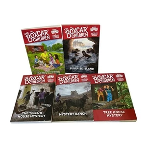 5 The Boxcar Children Mysteries Adventures Books 1 2 3 4 & 14 - Picture 1 of 6