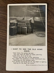 Bamforth Life Model Postcard ~ See the Old Home Again ~ Song Poem ~ RPPC - Picture 1 of 2