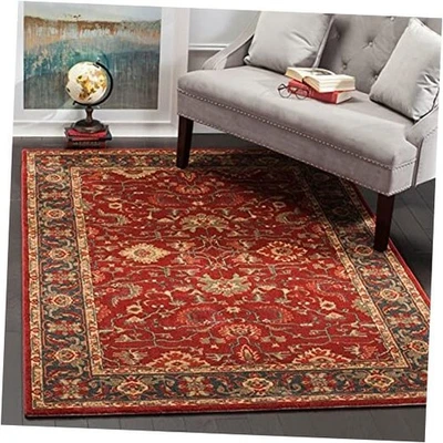  Mahal Collection Accent Rug - 3' x 5', Red & Navy, Traditional Oriental  - Image 1 of 4