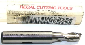 Regal 55048 M7 Diameter 3/8 inch Shank 2 Flute Single End HSS End Mill - Picture 1 of 3