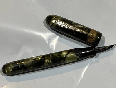 Pluma Estilográfica Vintage CONGRESO Mármol Verde EzRite con I-X-L Nuevo en Caja Foto 1 de 4