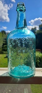 BOTTIGLIA ACQUA VETRO GEYSER SPRING SARATOGA SPRINGS AQUA EMB COME NUOVA STATO DI NY - Foto 1 di 8