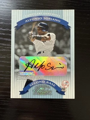 2002 Donruss Classics Significant Signatures /25 Alfonso Soriano Yankees - Image 1 of 2