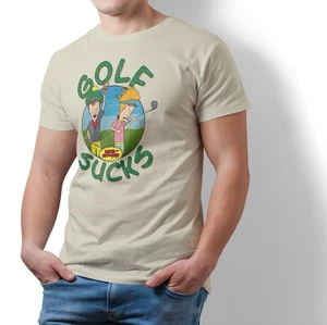 Officially Licensed Beavis and Butt-Head - Golf Sucks Mens T-Shirt - Picture 1 of 14