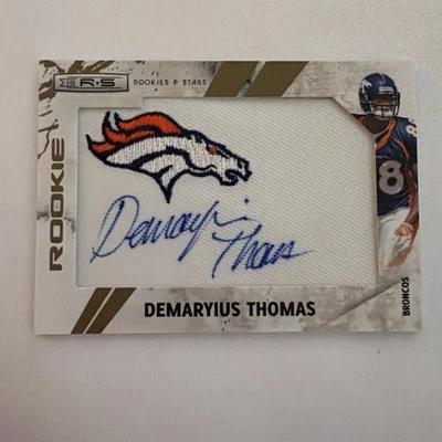 2010 Demaryius Thomas Panini Rookies & Stars  Patch Auto RC #d 196/201 - Image 1 of 4