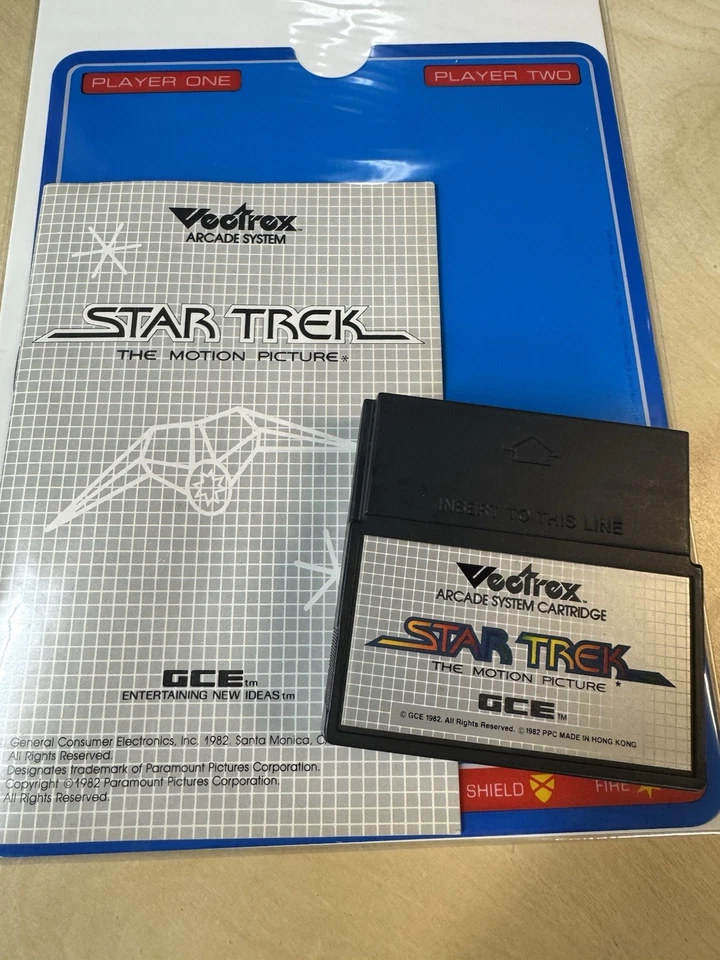 Vectrex Star Trek Vintage Video Game 1983 GCE Cartridge - Manual & Overlay - Image 1 of 2