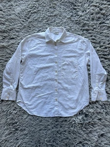 Camisa AYR Mujer Pequeña Blanca The Deep End Abotonada Oxford Algodón Manga Larga - Imagen 1 de 12