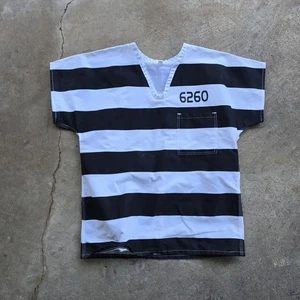 Vtg Striped Prison Work Souvenir Angola Penitentiary Men's Size M Shirt Top - Picture 1 of 5