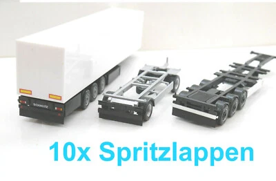 1:87 EM615 10x Heckschmutzlappen Spritzlappen schwarz für Herpa Umbau Eigenbau