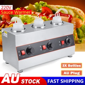 Commercial Electric Sauce Warmer Jam Heat Preservation Machine w/ 3 Bottles - Picture 1 of 12