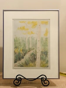Vintage 1994 Original Mono-Print “Birch Trail” (1/1) by Tina Madonia - Picture 1 of 9
