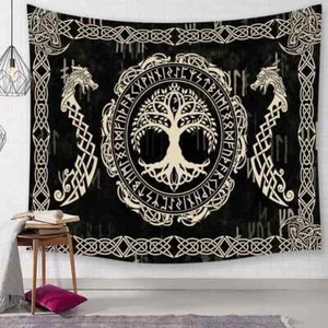Wikinger Nordische Mythen Weltbaum Poster XXL Wandteppich Wandbehang Wandtapete - Bild 1 von 6