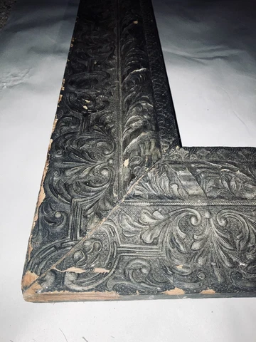 antique (For 26 X 39 Pic) ebonized aesthetic 1870s Wood Gesso Relief frame Cover