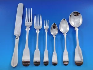 Fiddle by Porter Blanchard Sterling Silver Flatware Set Service Dinner 37 pcs - Picture 1 of 9