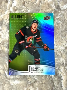 2021-22 UD Allure Green Blue Rainbow Brady Tkachuk #R-67 Ottawa Senators /299 - Picture 1 of 2