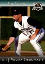 2012 Augusta GreenJackets Grandstand #32 Ben Thomas Westerville Ohio OH Card