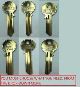 1A KEY BLANKS PREMIUM BRASS-UNCUT 1-100 UNIVERSAL UL1 ( U5D, UNL5 ) UL2 ( UNL6 ) - Picture 1 of 8
