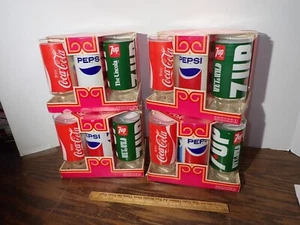 Vintage 6pk Anchor Hocking Funpak Glasses Coke 7up Pepsi New In Package! - Picture 1 of 7