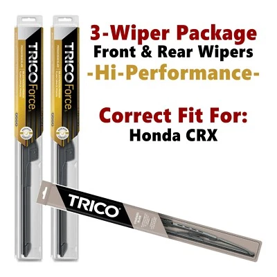 Wipers 3-pk Hi-Performance fits 1990-1991 Honda CRX 25200x2/30170 - Изображение 1 из 4