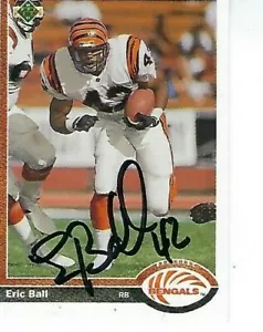 ERIC BALL FIRMADO 1991 CUBIERTA SUPERIOR #690 - CINCINNATI BENGALS - Imagen 1 de 1