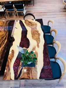 Premium Epoxy Resin Dining Table – Eye-Catching Modern Design for Home & Office - Picture 1 of 10