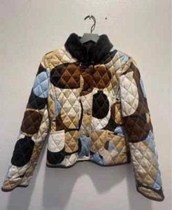 Coach Jacket Women's Quilted Full Zip Snap Button w/ Rabbit Fur Collar Sz Medium - Picture 1 of 6