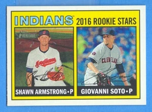 2016 Topps Heritage #165 Shawn Armstrong/Giovanni Soto Indians Rookie Stars - Picture 1 of 1