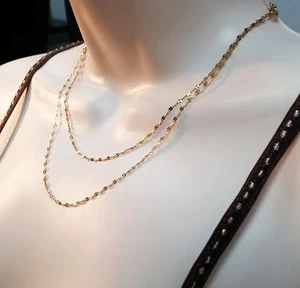 14k Solid Yellow Gold Star Stamped Mirror Mariner Chain 1.75 mm Size 16" and 18" - Picture 1 of 6