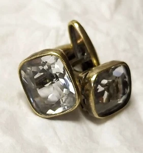 ALTER MANSCHETTENKNOPF STRASS KRISTALL BERG VINTAGE SOWJET SILBER 875 VERGOLDUNG UDSSR ☭ - Bild 1 von 12