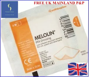 Melolin 5cm x5cm Sterile First Aid dressing pads Non Adhesive Wound in multiples - Picture 1 of 4