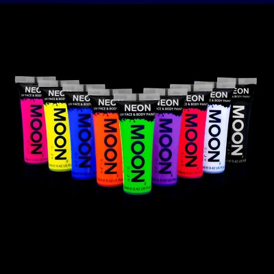 Moon Glow - Intense Neon UV Face Paint Body Paint - 12ml Set of 9 - Image 1 of 2