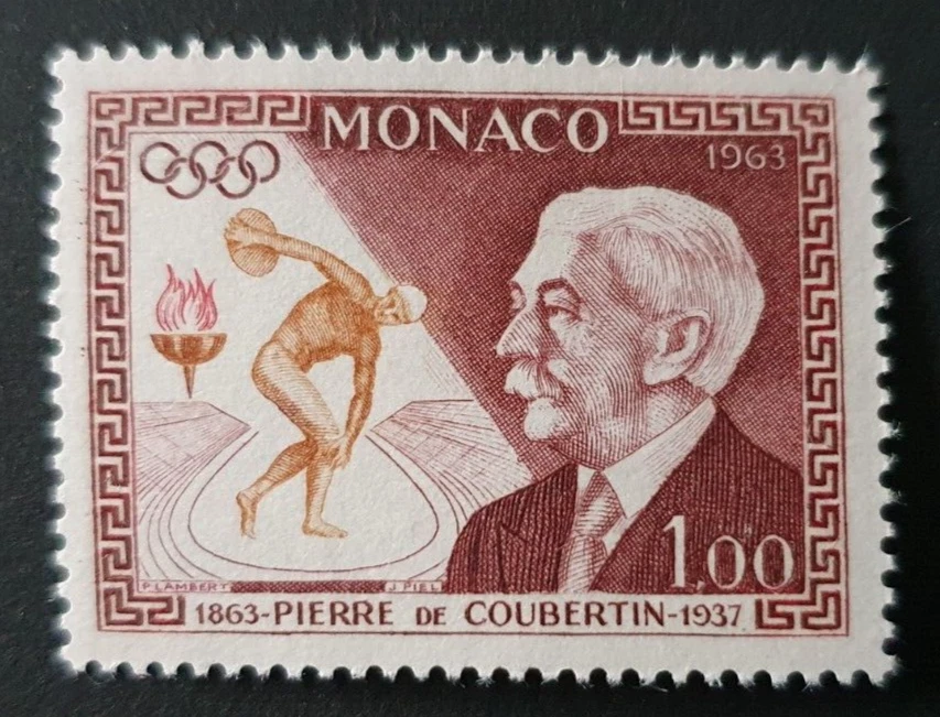 Mónaco France Pierre de Coubertin 1963 Juegos Olímpicos en muy buen estado casi nuevo Foto 1 de 1