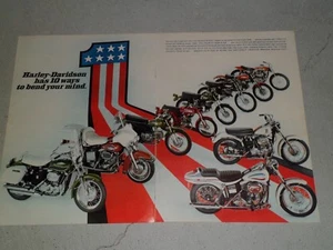 VARIOS ANUNCIOS DE MOTO HARLEY DAVIDSON HD AÑOS 70 / ARTÍCULOS COLOR / BLANCO Y NEGRO - Imagen 1 de 11