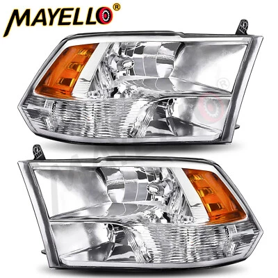Pair For 09-24 Dodge Ram 1500 Classic 2500 3500 Base SLT Headlights Waterproof - Image 1 of 4