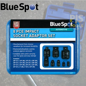 Blue Spot 02077 8pz 1/4-1in Quadrato Unità Presa Impatto Adattatore Covertor Set - Foto 1 di 1