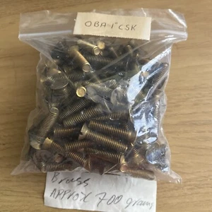 0BA 1'' Countersunk Brass Screws CSK Head Machine Bolt Engineer 130 Pack - Picture 1 of 3