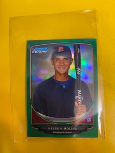RS1873 2013 Bowman Chrome Mini Green Refractors #281 Nelson Molina #60/75