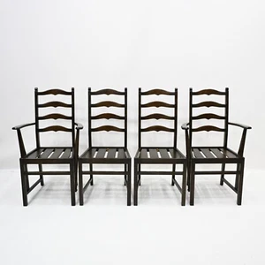 4 Ercol Dining Chairs Model 715(A) Ladder Back Inc 2 Carvers FREE UK Delivery* - Picture 1 of 24