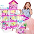 *new* Barbie Dreamhouse, 4-story Rooms Doll House With Dolls Toy Figures