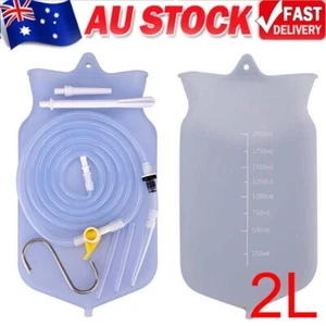 2L Reusable Medical Grade Silicone Enema Kit Bag Colonic Irrigation Health Care - Picture 1 of 18