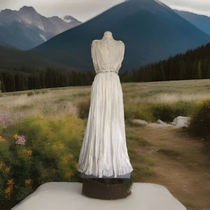 NEW LANVIN RUNWAY IVORY SILK LONG EVENING GOWN DRESS SZ 38 EUR SZ 2 US - Picture 1 of 11
