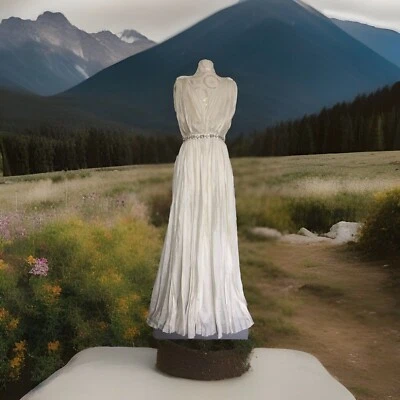 NEW LANVIN RUNWAY IVORY SILK LONG EVENING GOWN DRESS SZ 38 EUR SZ 2 US - Image 1 of 4