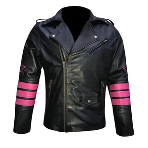 Legend Wrestler Hitman Bret Hard Costume Motorcycle Biker Genuine Leather Jacket - Picture 1 of 4