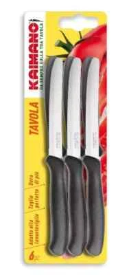 KAIMANO 6 COLTELLI PROF TAVOLA CARNE PUNTA TONDA CM.11 ITALICUS NERO 06 2025