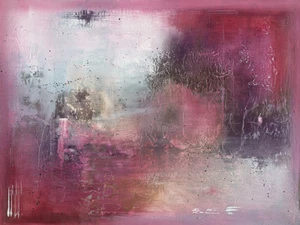 Soozy Barker - Pflaumenfusion - Abstrakter Leinwanddruck Wandkunst - 2 Größen verfügbar - Bild 1 von 3