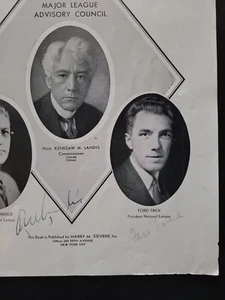 1938 World Series Game 3 Scored Program Signed by Kennesaw Landis And Ford Frick - Picture 1 of 7