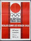 F848      Olimpiada Tokio 1964, Original Mexican Poster, Tokyo Olympiad