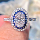 925 Silver Filled Cubic Zircon Ring Women Fashion Jewelry Wedding Gift Sz 6-10