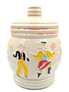 Red Wing Vintage 1943 Incised or Dancing Peasants Cookie Jar 10X7X7 in. (170) - Picture 1 of 9